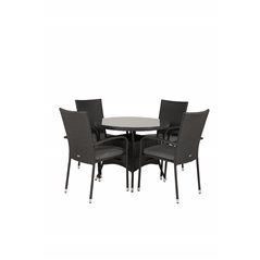 Volta Table ø 90 - Black/Glass, Anna Chair - Black_4