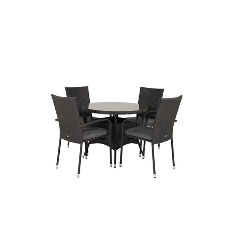 Volta Table ø 90 - Black/Glass, Anna Chair - Black_4