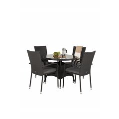 Volta Table ø 90 - Black/Glass, Anna Chair - Black_4