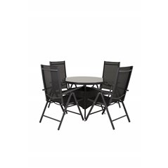 Volta Table ø 90 - Black/Glass, Break 5:pos Chair - Black/Black_4