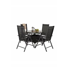 Volta Table ø 90 - Black/Glass, Break 5:pos Chair - Black/Black_4