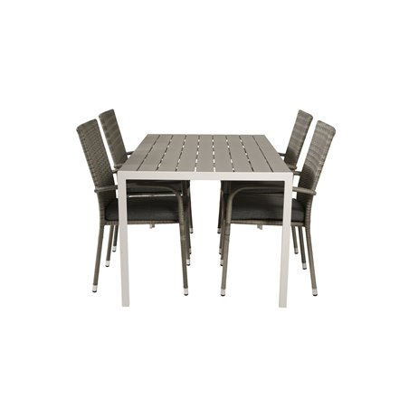 Break Table 150*90 - White/Grey, Anna Chair - Grey_4