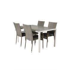 Break Table 150*90 - White/Grey, Anna Chair - Grey_4