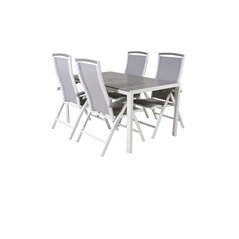 Break Table 150*90 - White/Grey, Albany 5:pos Chair - White/Grey_4