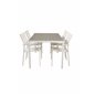 Break Tabell 150 * 90 - Vit / Grå, Santorini Armstol (stapelbar) - Vit Aluminium / Vit Textilene_4