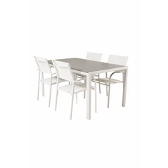 Break Table 150*90 - White/Grey, Santorini Arm Chair (Stackable) - White Alu / White Textilene_4