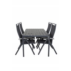 Break Table 150*90 - Black/Black, Albany 5:pos Chair - Black/Black_4