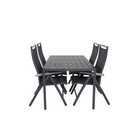 Break Table 150*90 - Black/Black, Albany 5:pos Chair - Black/Black_4