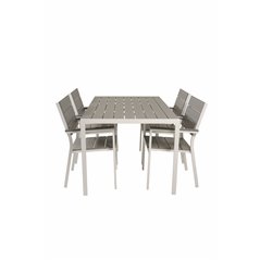 Break Table 150*90 - White/Grey, Levels Chair (stackable) - White Alu / Grey Aintwood_4