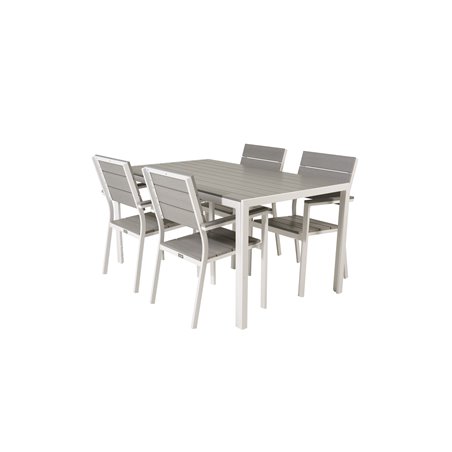 Break pöytä 150*90 - Valkoinen/Grey, Tasotuoli