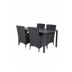 Break pöytä 150*90 Black/Black, Malin Armchair - Black/Grey