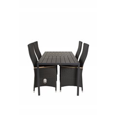 Break pöytä 150*90 – Black/Black, Padova Chair (Recliner) – Black/Teak_4