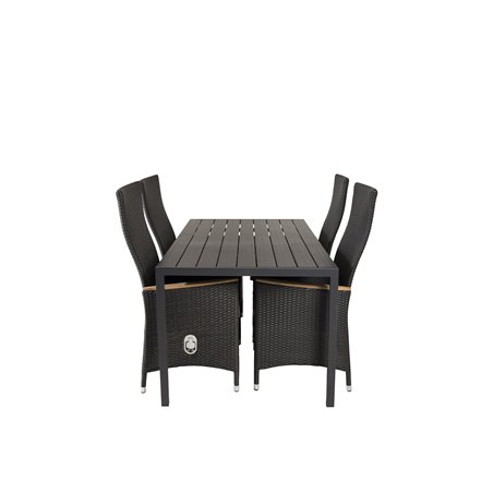 Break pöytä 150*90 – Black/Black, Padova Chair (Recliner) – Black/Teak_4