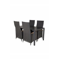 Break pöytä 150*90 – Black/Black, Padova Chair (Recliner) – Black/Teak_4