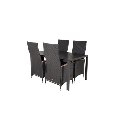 Break pöytä 150*90 – Black/Black, Padova Chair (Recliner) – Black/Teak_4