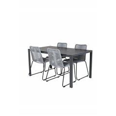 Break Table 150*90 - Black/Black, Lindos Chair - Black/Grey_4