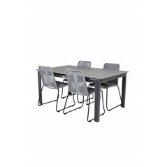 Levels Table 160/240 - Black/Grey, Lindos Chair - Black/Grey_4