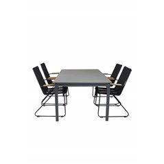 Levels Table 160/240 - Black/Grey, Bois Armchair - Black Alu / Black Rope / Acacia_4