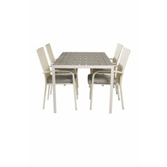 Break Table 150*90 - White/Grey, Anna Chair - White_4