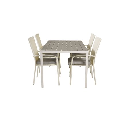 Break Table 150*90 - White/Grey, Anna Chair - White_4