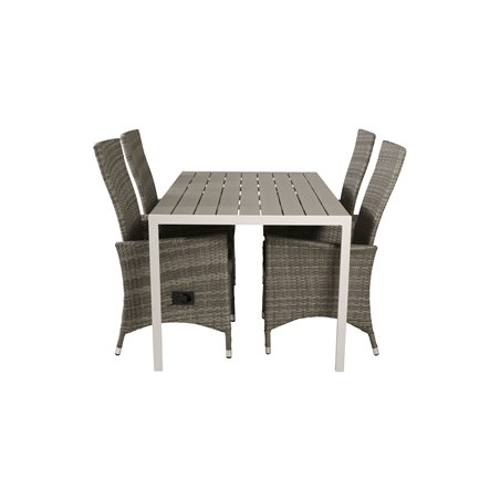 Break Table 150*90 - White/Grey, Padova Chair (Recliner) - Grey/Grey_4