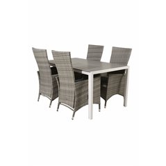 Break Table 150*90 - White/Grey, Padova Chair (Recliner) - Grey/Grey_4