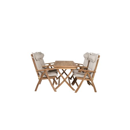 Kenya Dining Table 120*70*H75 - Teak, Kenya 5-position Folding Chair - Teak_4