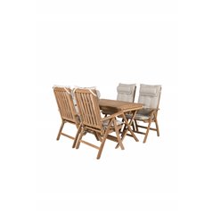 Kenya Dining Table 120*70*H75 - Teak, Kenya 5-position Folding Chair - Teak_4