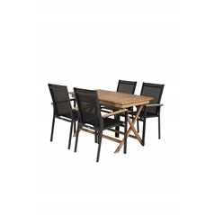 Kenya Dining Table 120*70*H75 - Teak, Texas Chair - Black/Teak_4