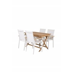 Kenya Dining Table 120*70*H75 - Teak, Texas Chair - White/Teak_4