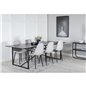 Palace Dining Table - 240*100*H75 - Black / Black, Polar Diamond Dining Chair - Black Legs - Grey Fabric_6 Palace Dining Table - 240*100*H75 - Black / Black, Polar Diamond Dining Chair - Black Legs - Grey Fabric_6