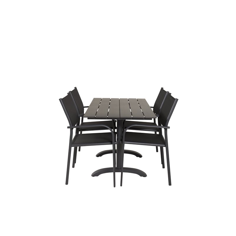 Denver 70*120 Black/Black SanTorini Arm Chair Black Alu/Black Textilene (käytetty)