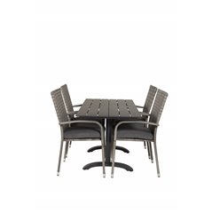 Denver 70*120 Black/Black, Anna Chair - Grey_4