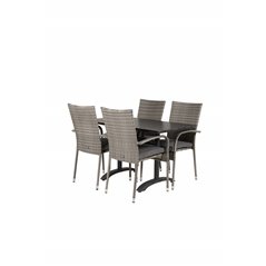 Denver 70*120 Black/Black, Anna Chair - Grey_4