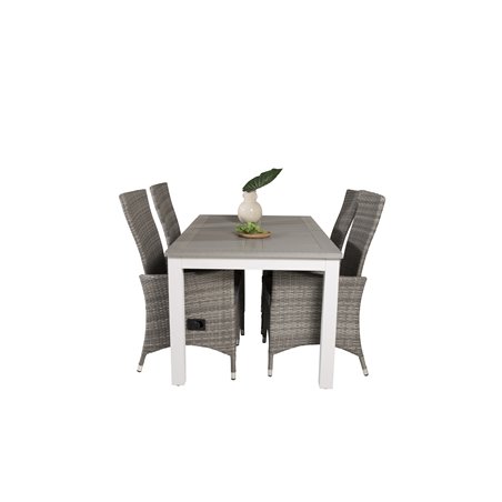 Albany Table - 160/240 - White/GreyPadova Tuoli (Recliner)