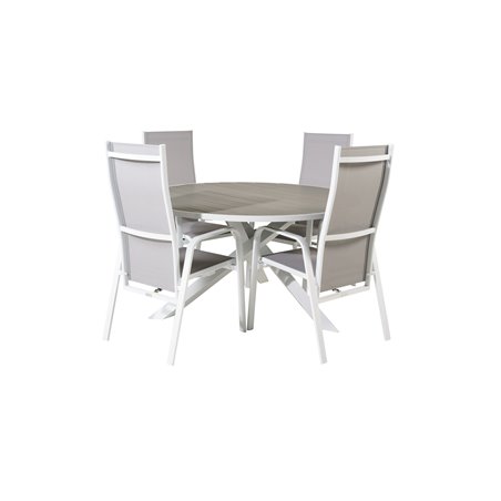 Parma Table ø 140 - White/Grey, Copacabana Recliner Chair - White/Grey_4