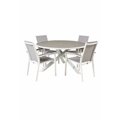 Parma Table ø 140 - White/Grey, Parma Chair - White/Grey_4