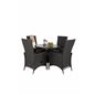 Volta Table ø 90 - Black/Glass, Padova Chair - Black/Grey_4