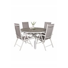 Parma Table ø 140 - White/Grey, Break 5:pos Chair - White/Grey_4