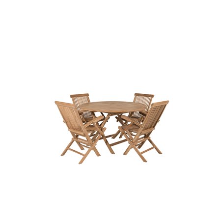 Kenian pyöreä ruokapöytä 120cm - Teak Kenya Folding Chair – With Armrest – Teak_4 (käytetty)