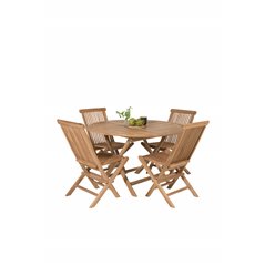 Kenya Round Dining Table ø120cm - Teak, Kenya Folding Chair w/o Armrest - Teak_4