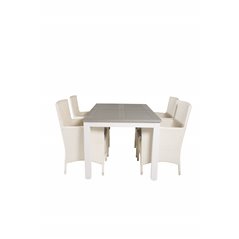 Albany Table - 160/240 - White/GreyMalin Karmstol med dyna - Vit / grå dyna_4