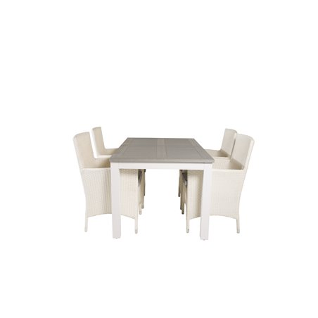 Albany Table - 160/240 - White/GreyMalin Karmstol med dyna - Vit / grå dyna_4