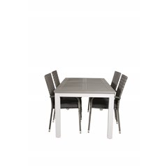 Albany Table - 160/240 - White/GreyAnna Chair - Grey_4