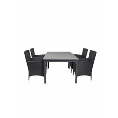 Levels Table 160/240 - Black/Grey, Malin Armchair - Black/Grey_4