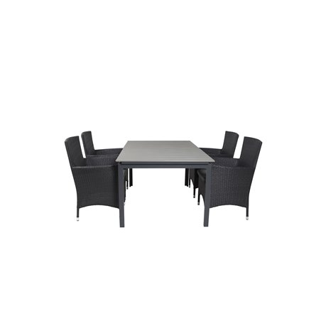 Levels Table 160/240 - Black/Grey, Malin Armchair - Black/Grey_4