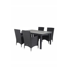 Levels Table 160/240 - Black/Grey, Malin Armchair - Black/Grey_4