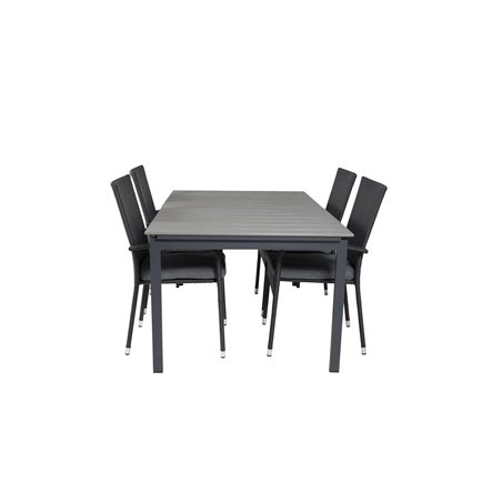 Levels Table 160/240 - Black/Grey, Anna Chair - Black_4