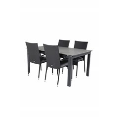 Levels Table 160/240 - Black/Grey, Anna Chair - Black_4