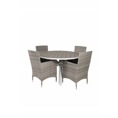 Parma Taulu 140 - Valkoinen/Grey, Malin Armchair Grey_4